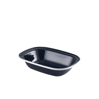 Rectangular Pie Dish 16/18/20cm Black and White Enamel-Coated Steel Serving Baking Set 12
