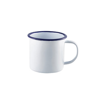 Enamel Steel Mug with White Rim for Catering & Service – 36cl / 12.5oz, 8×9cm