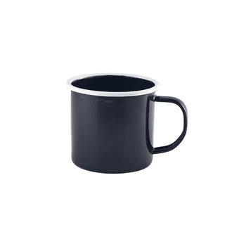 Enamel Steel Mug with White Rim for Catering & Service – 36cl / 12.5oz, 8×9cm