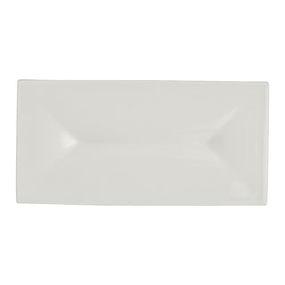 Fine China Rectangular Trays 23.8cm/28.5cm RO White Album Pack of 12 for Tasting and Plated Dishes