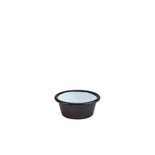 Black Enamel Steel Ramekin for Catering & Table Presentation – 90ml / 3.2oz, 3.2×8cm - Pack of 12