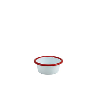 Ramekin Bowl 7cm/8cm White with Blue/Grey/Red Enamel-Coating Steel Tableware Serving Set 12