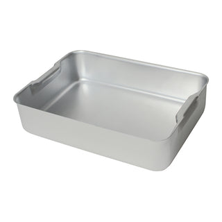 Large Deep Roasting Tin Aluminium Tray Dish, Integrated Handles, Premium Quality, Easy to Clean - 48x36x10cm