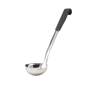 Black Handled Stainless Steel Ladle – 34cm, 0.2L / 7oz Capacity