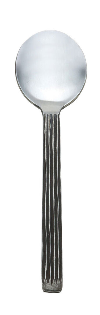 Distressed Briar Bouillon Soup Spoon 16.5cm Stainless Steel Dinner Table Cutlery, Dishwasher Safe, Pack of 12