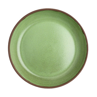 Spice Cardamom Deep Plates, Stoneware for Pasta Soup Serving Bowls, Pack of 12, (16x3cm, 22x6.5cm)