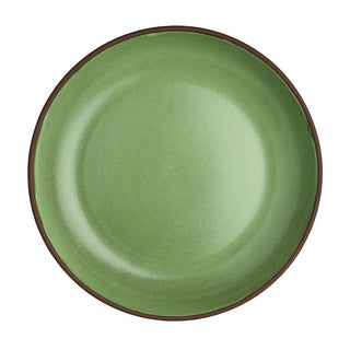 Spice Cardamom Deep Plates, Stoneware for Pasta Soup Serving Bowls, Pack of 12, (16x3cm, 22x6.5cm)