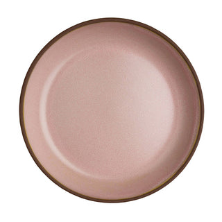 Spice Pink Peppercorn Deep Plates, Stoneware for Pasta Soup Serving Bowls, Pack of 12, (16x3cm, 22x4cm)