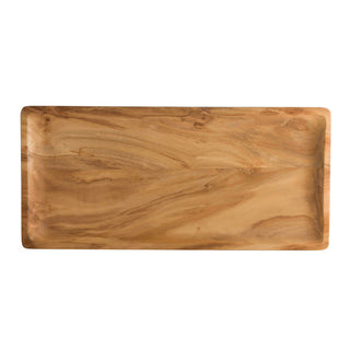 Olive Wood Rectangular Serving Plate 35×16.5cm - Table Presentation, Pack of 6
