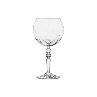 Alkemist Wine Goblet Glasses 20.5oz (58cl), Diamond-Cut Crystal Finish for Gin, Tonic, Wine, Cocktails - Set of 12
