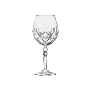 Alkemist Wine Goblet Glasses 18.75oz (53cl), Diamond-Cut Crystal Finish for Cocktails, Aperitif, Wine  - Set of 12