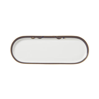 Makira Oblong Trays 25.3x9.3cm Bone China Pack of 12 for Serving Sides Desserts Tasting
