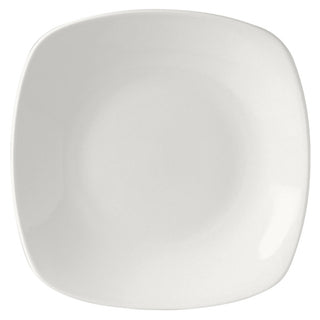 Monaco White Quadro Plates 23cm Vitrified Alumina Pack of 24 for Professional Table Service