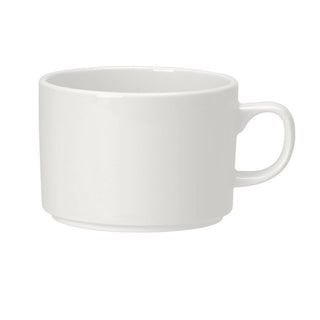 Monaco White Rococo Can Cups 22.75cl Vitrified Alumina Pack of 36 for Tea Coffee Service