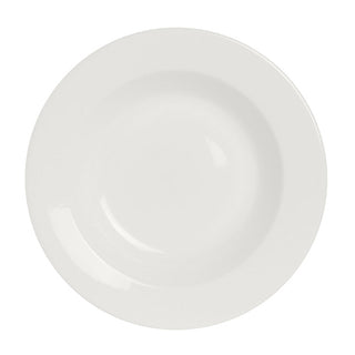 Monaco White Soup Plates 22.25cm 34.75cl Vitrified Alumina Pack of 24 for Soup Pasta Dishes
