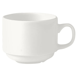 Monaco White Stacking Cups 8.5cl/17cl/21.5cl Vitrified Alumina Pack of 36 for Espresso Coffee