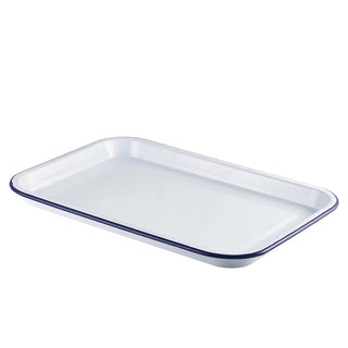 Heavy-Duty Enamel Steel Serving Tray for Catering, Buffet Display & Food Presentation – Pack of 6