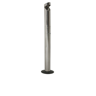 Stainless Steel Floor-Mounted Smokers Pole 92×7.5cm with Lockable Bin & Mounting Kit