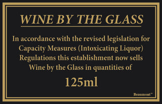 125ml Wine Law Sign