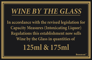 125ml & 175ml Wine Law Sign