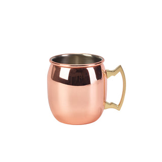 40cl/ 14oz Barrel Mug Copper Plated Stainless Steel Drinkware Mug- Plain & Hammered Design