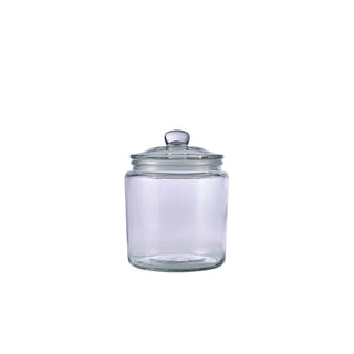 Clear Glass Biscotti Storage Jar with Lid – 90cl Round Display Container for Counters & Buffet Use (Pack of 12)