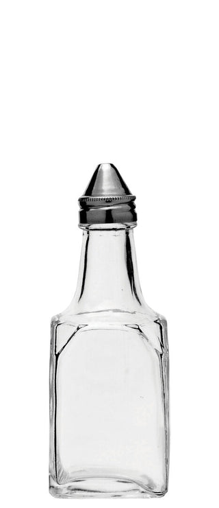 Soda Lime Glass Square Vinegar Bottles with Stainless Steel Top Kitchen Use Pack of 48