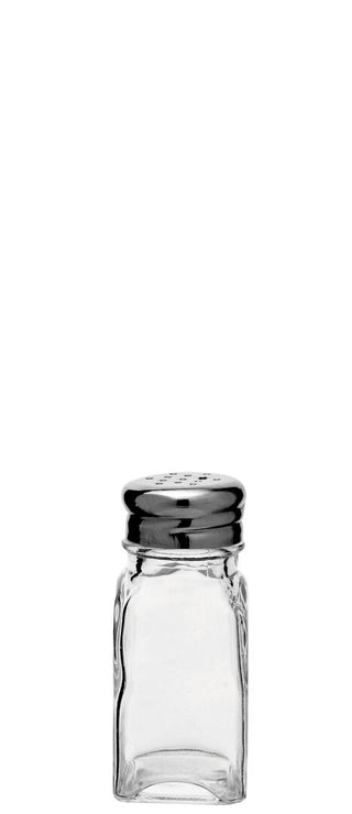 Soda Lime Glass Square Pepper Pots with Stainless Steel Top Pack of 48 Table Service