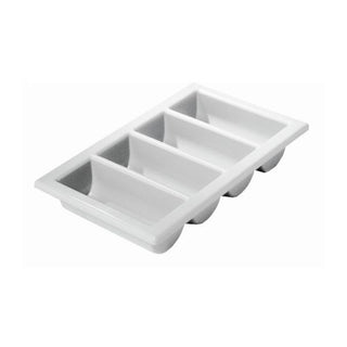Grey Polypropylene Cutlery Tray GN 1/1 – 4-Compartment 53×32.5×10cm for Catering & Commercial Kitchens