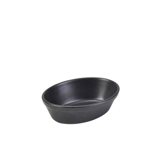 Cast-Iron Look Stoneware Oval Pie Dish for Catering & Oven-to-Table Service – 16 × 11.5 × 5cm (Pack of 6)
