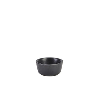 Black Stoneware Ramekins for Catering & Food Presentation – 45ml & 90ml (Pack of 12)