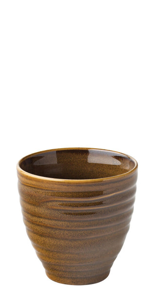 Stoneware Tribeca Chip Pots 30cl Malt/Black Pack of 6 for Side Dishes Chips Food Serving