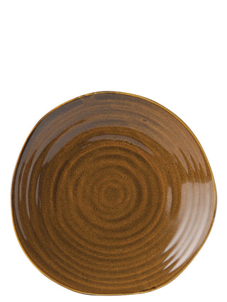 Stoneware Tribeca Plates 21cm in Malt/Black Pack of 6 for Dining and Tableware Serving