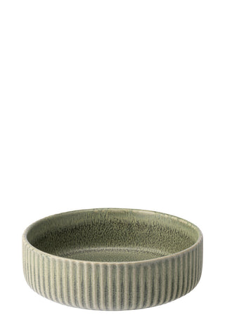 Corduroy Fern Shallow Bowls 14.5cm & 19cm Stoneware for Tableware, Pack of 6