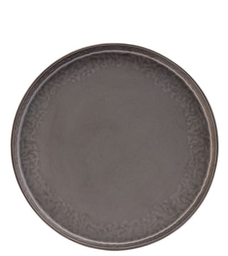 Stoneware Midas Pewter Walled Plate 26cm Pack of 6 for Main Course and Sauce Presentation