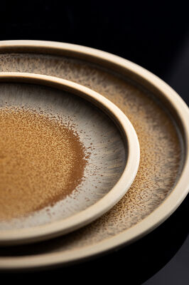 6pcs Ceramic Porcelain Bowls, Plates or Chip Pots - Dishwasher Safe - Enigma Reactive Glaze Tableware Collection