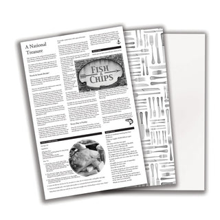1000 x Large Newspaper Design Greaseproof Paper (35cm x 35cm) - News Print Food Wrap