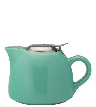 Porcelain Barista Teapot for Cafe & Hospitality Service, Stainless Steel Lid - 450ml (15oz) - Set of 6