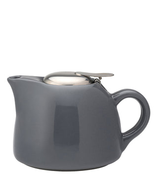 Porcelain Barista Teapot for Cafe & Hospitality Service, Stainless Steel Lid - 450ml (15oz) - Set of 6