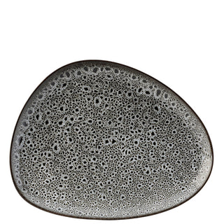 Lavanto Plate 30cm Porcelain Serving Plate with Reactive Glaze, Irregular Shape for Professional Tableware (Set of 6)