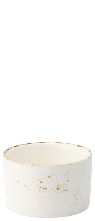Porcelain Ramekins 7cl, 10cl & 19cl White with Brown Rim, Catering Sauce & Dessert Pots – Box of 6