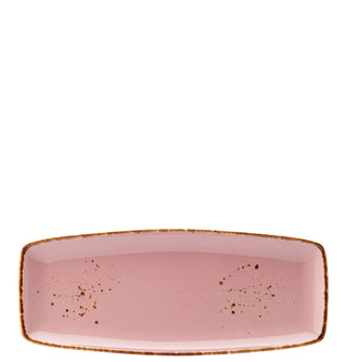 Pink Ceramic Oblong Plates for Catering & Hospitality, Hand-Finished Rim, 30cm & 37cm, Box of 6