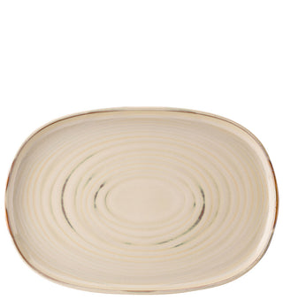 Taupe Stoneware Oval Platter 33cm (13 Inch) for Catering & Food Presentation, Box of 4