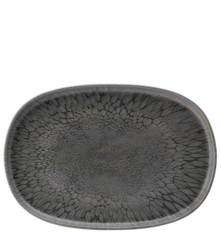 Grey Stoneware Oval Platter 33cm (13in) for Catering, Food Display & Table Presentation, Box of 4