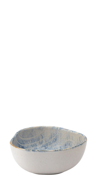 White and Blue Stoneware Fjord Bowls for Catering & Table Service – 10cm or 16cm, Pack of 6