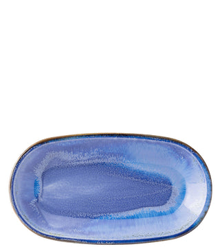 Murra Pacific Blue Porcelain Deep Coupe Oval Plate for Catering & Food Presentation - Set of 6