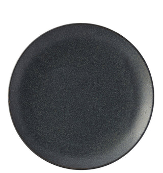 Murra Ash Black Porcelain Coupe Plates for Catering & Restaurant Service, Reactive Glaze Finish (Set of 6) – 17cm/23cm/27cm/30cm