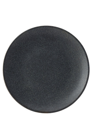 Murra Ash Black Porcelain Coupe Plates for Catering & Restaurant Service, Reactive Glaze Finish (Set of 6) – 17cm/23cm/27cm/30cm