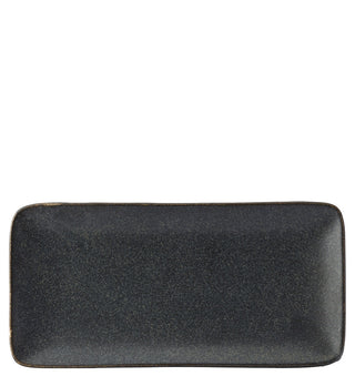 Murra Ash Black Porcelain Rectangular Platters for Catering & Food Presentation – 30×14cm/ 30×20cm - Set of 6