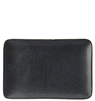 Murra Ash Black Porcelain Rectangular Platters for Catering & Food Presentation – 30×14cm/ 30×20cm - Set of 6